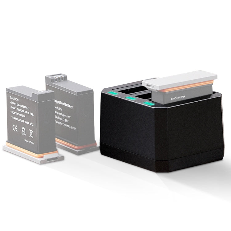 USB Triple Batteries Charger with LED Indicator Light for DJI OSMO Action(Black) - HoMEdemic™ 