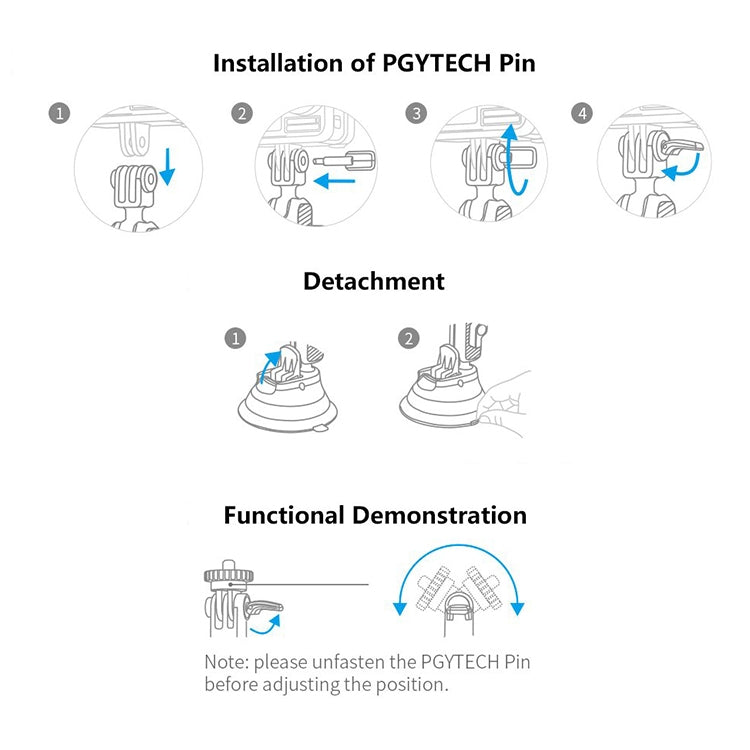 PGYTECH P-GM-132 Action Camera Suction Cup Phone Holder for DJI Osmo Action & GoPro 8/7(Silver) - HoMEdemic™ 