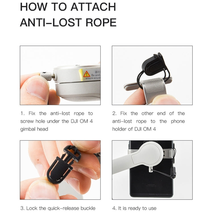 STARTRC Phone Holder Clip Anti-lost Rope Strap Anti-drop for DJI OM4 / Osmo Mobile 3 (Black) - HoMEdemic™ 