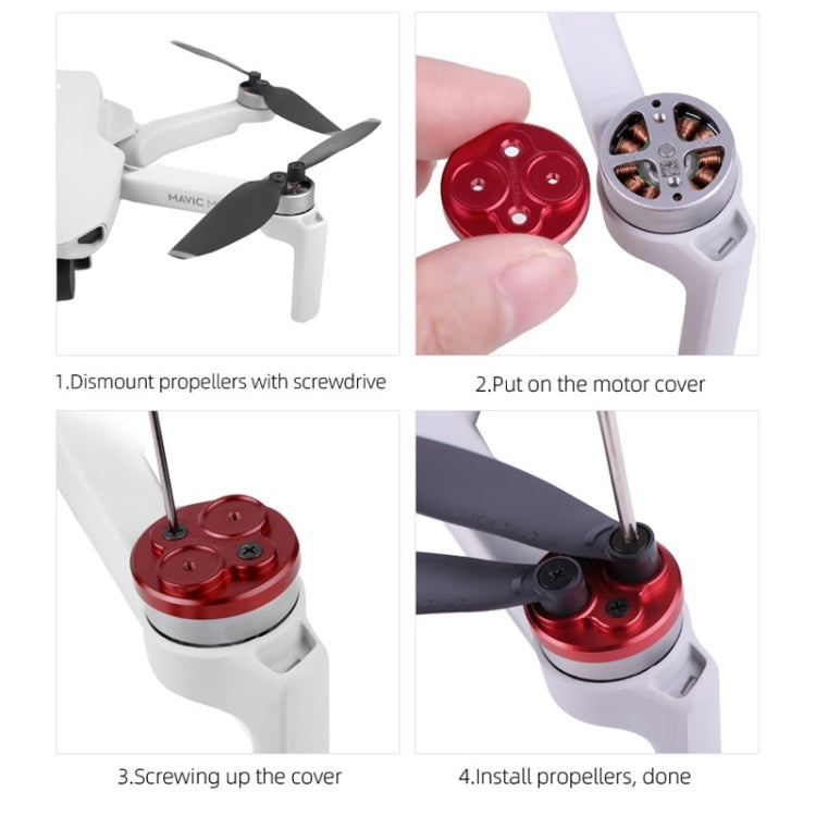 4 PCS Sunnylife Motor Metal Protection Cover for DJI Mini 2 (Red) - HoMEdemic™ 