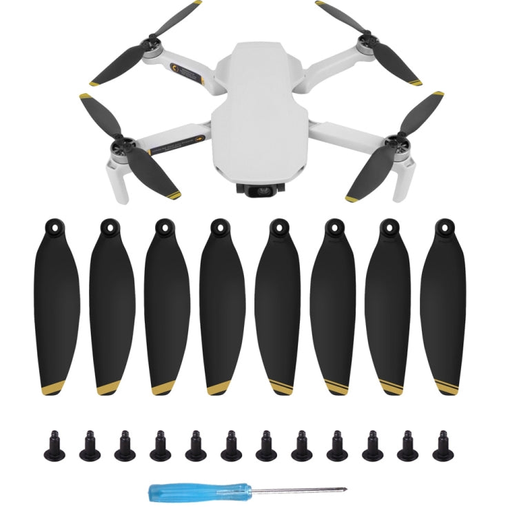 8 PCS/Set Sunnylife 4726F Low Noise Quick-release Wing Propellers for DJI Mini SE / 2 / 2 SE / 4K (Gold) - HoMEdemic™ 