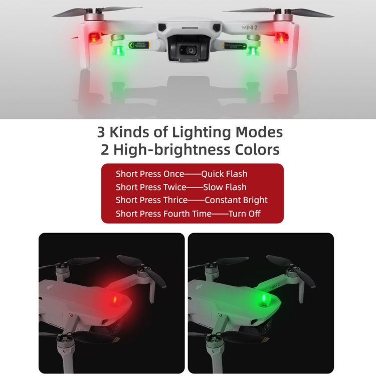 Sunnylife 2-Green + 2-Red Night Strobe LED Light Indicator Light for DJI Mavic 2 / Mini / Mavic Air 2 / FPV - HoMEdemic™ 