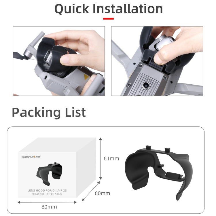 Sunnylife A2S-Q9350 Camera Lens Sunshade Anti-glare Hood for DJI Air 2S / Mavic Air 2 (Black) - HoMEdemic™ 