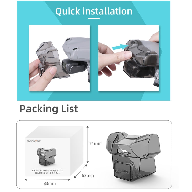 Sunnylife A2S-Q9351 Gimbal Camera Lens Protective Hood Sunshade Cover for DJI  Air 2S Drone(Transparent Black) - HoMEdemic™ 