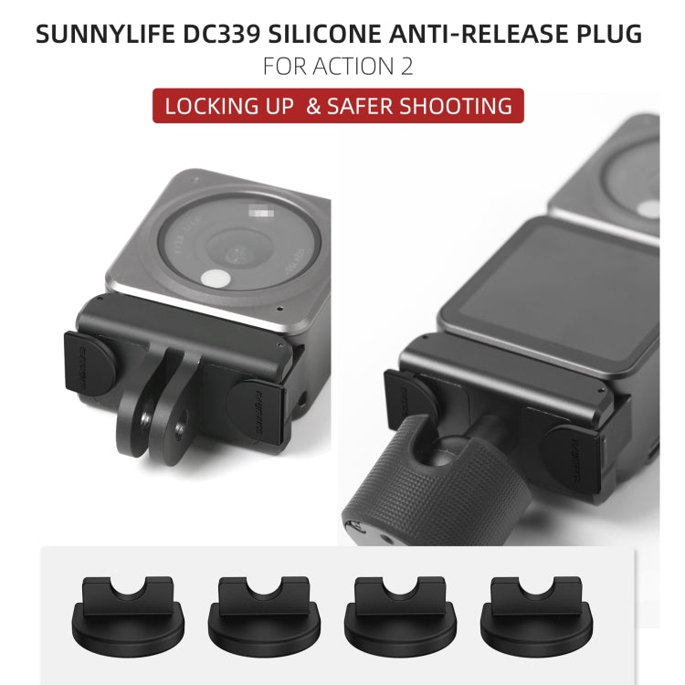 Sunnylife DC339 4 PCS Silicone Anti-release Plug for DJI Action 2 (Black) - HoMEdemic™ 