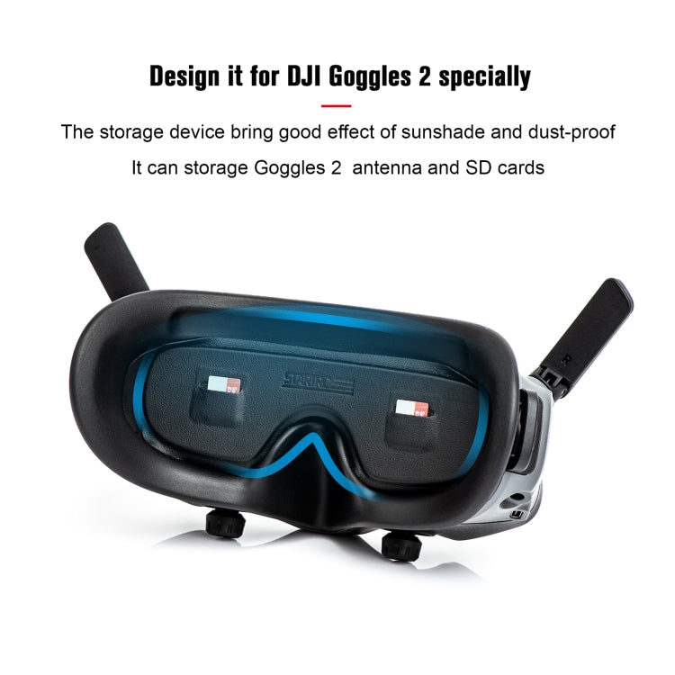 For DJI Goggles 2 / Avata Goggles STARTRC PU Dustproof Memory Card Storage Holder Lens Cover Antenna Storage Cover(Black) - HoMEdemic™ 