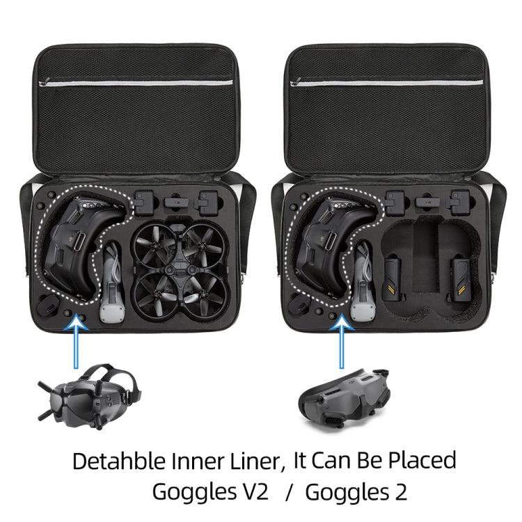For DJI Avata Shockproof Large Carrying Hard Case Shoulder Storage Bag, Size: 38 x 28 x 15cm(Black) - HoMEdemic™ 