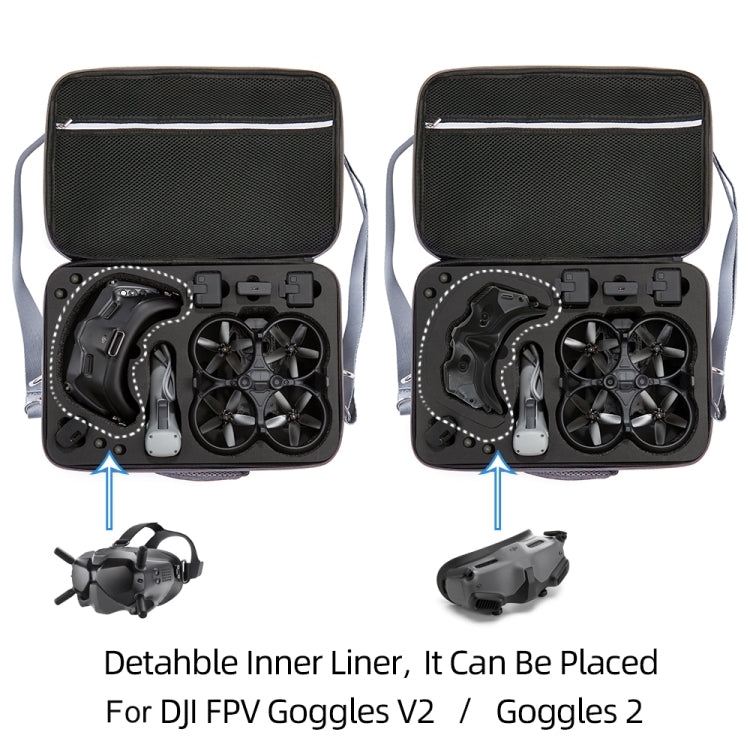 For DJI Avata Shockproof Large Carrying Hard Case Shoulder Storage Bag, Size: 39 x 28 x 15cm(Grey) - HoMEdemic™ 