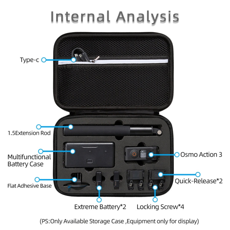 For DJI Osmo Action 3 Carrying Storage Case Bag,Size: 21.5 x 29.5 x 10cm(Black) - HoMEdemic™ 