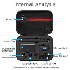 For DJI Osmo Action 3 Carrying Storage Case Bag,Size: 21.5 x 29.5 x 10cm, 21.5 x 29.5 x 10cm - HoMEdemic™ 
