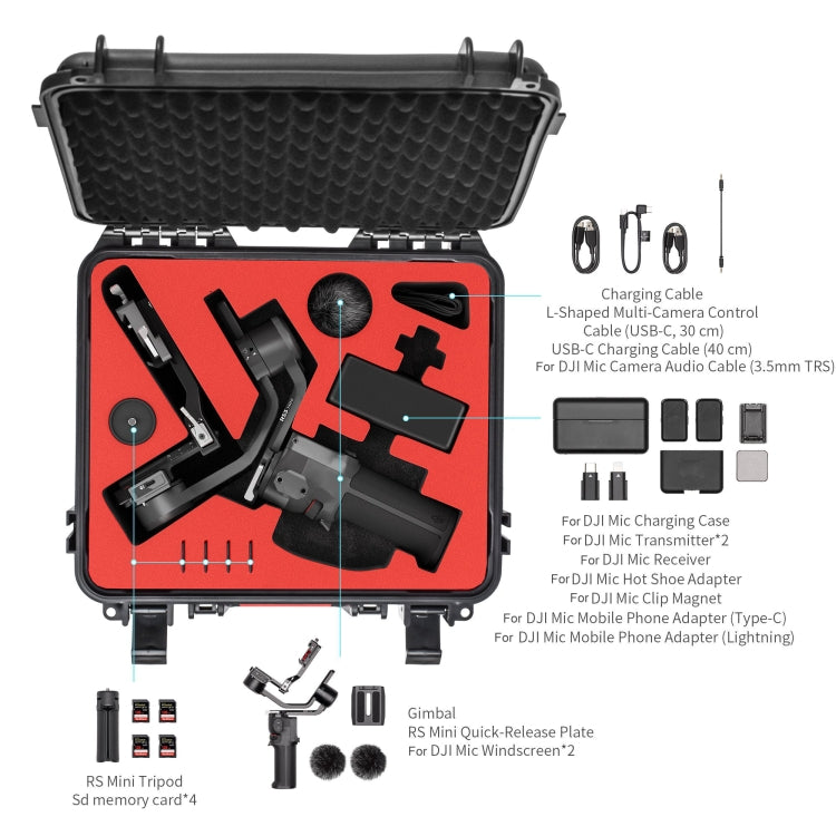 For DJI RS 3 Mini STARTRC ABS Waterproof Shockproof Suitcase Portable Storage Box (Black) - HoMEdemic™ 