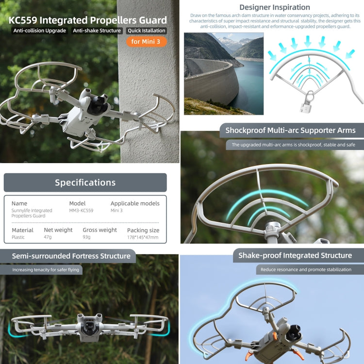 For DJI Mini 3 Sunnylife Drone Propeller Protective Guard Anti-collision Ring (Grey) - HoMEdemic™ 