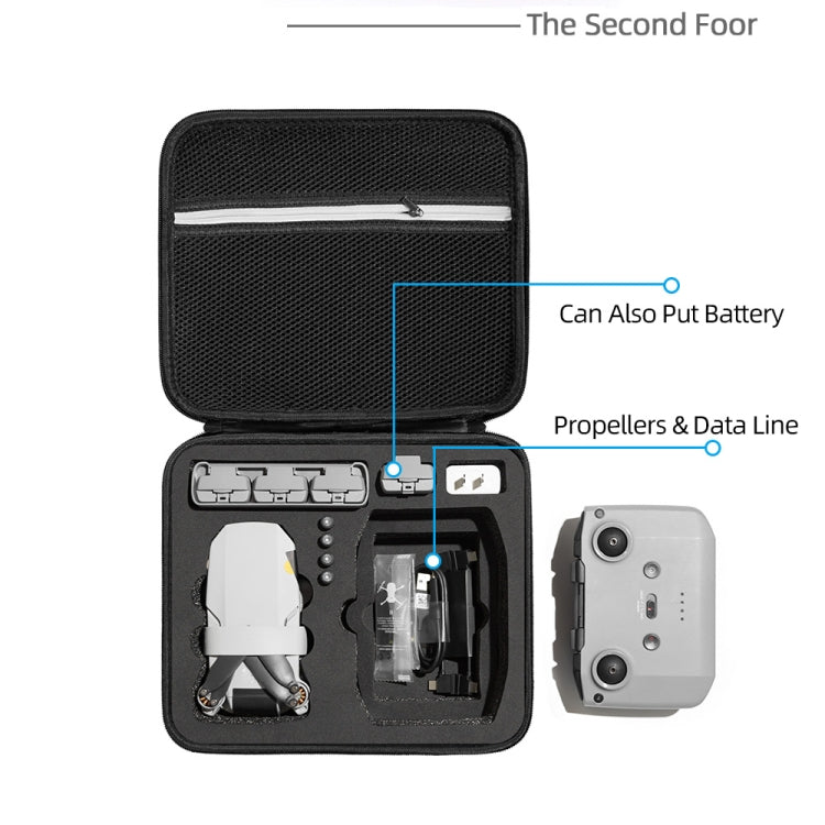 For DJI Mini 2 SE Square Shockproof Hard Case Carrying Storage Bag, Size: 28 x 23 x 10cm (Black) - HoMEdemic™ 