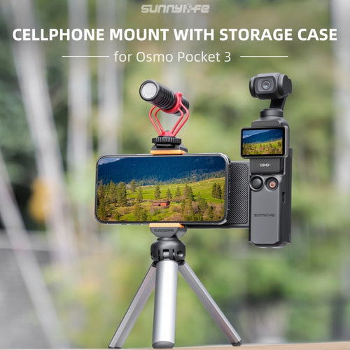 For DJI OSMO Pocket 3 Sunnylife OP3-AD744 Expanded Phone Clamp Holder with Storage Case (Black) - HoMEdemic™ 