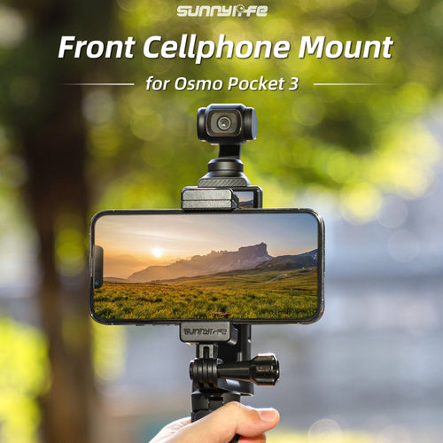 For DJI OSMO Pocket 3 Sunnylife Front Phone Holder Mount Handheld Tripod Expansion Brackets (Black) - HoMEdemic™ 