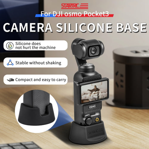 For DJI Osmo Pocket 3 STARTRC Silicone Desktop Base Bracket (Black) - HoMEdemic™ 