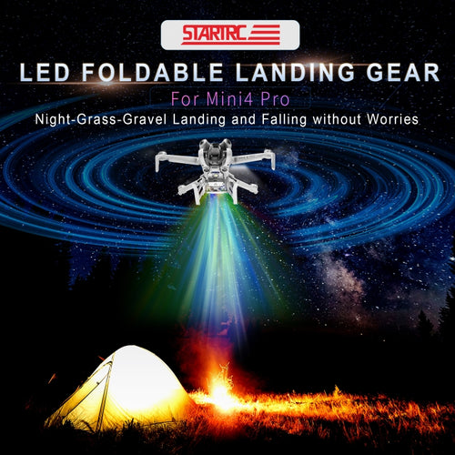 For DJI Mini 4 Pro STARTRC LED Light Folding Heightened Landing Gear Training Rack (Grey) - HoMEdemic™ 