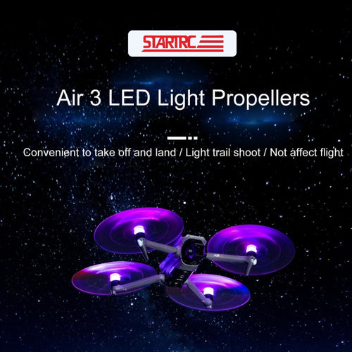 For DJI Air 3 STARTRC 2 Pairs Color LED Flash Lamp Low Noise Propellers (Transparent) - HoMEdemic™ 