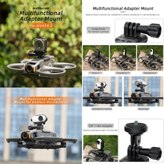 For DJI Avata 2 Sunnylife Action Camera Holder Mount Drone Light Bracket (Black) - HoMEdemic™ 