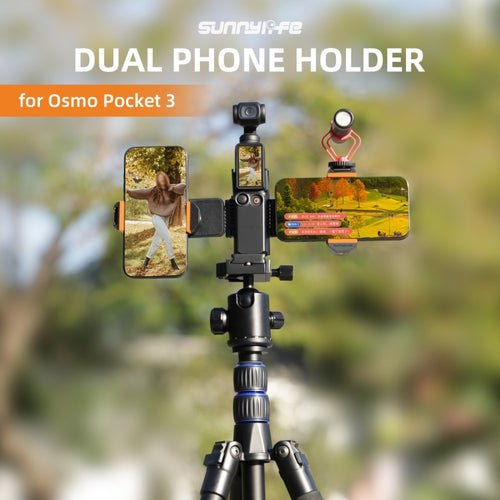 For DJI OSMO Pocket 3 Sunnylife ZJ756 Expanded Dual Phone Clamp Holder (Black) - HoMEdemic™ 