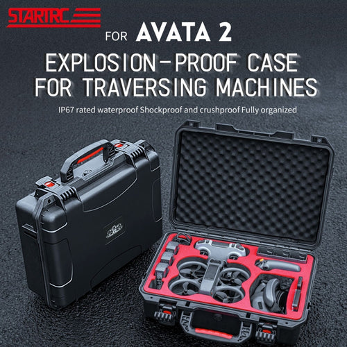 For DJI Avata 2 STARTRC M2 ABS Waterproof Shockproof Suitcase Storage Box (Black) - HoMEdemic™ 