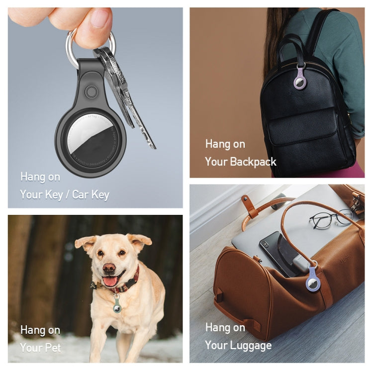 DUX DUCIS 4 PCS / Sets Frosted TPU Protective Case with Key Ring for AirTag 2nd Gen / AirTag 1st Gen - HoMEdemic™ 