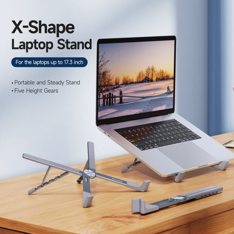 DUX DUCIS Foldable X-shaped Aluminum Laptop Stand(Lead Color) - HoMEdemic™ 