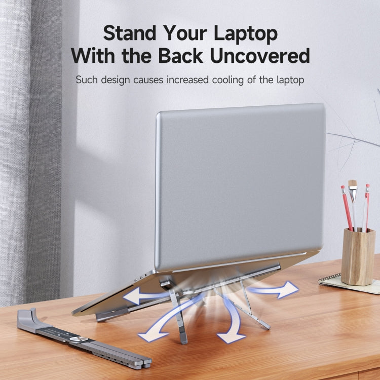 DUX DUCIS Foldable X-shaped Aluminum Laptop Stand(Lead Color) - HoMEdemic™ 