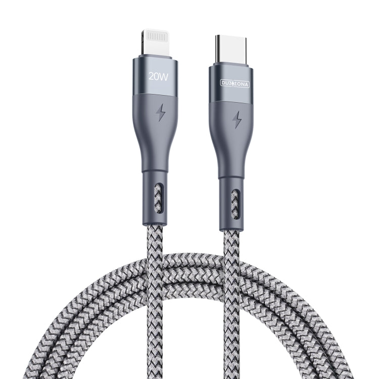 DUZZONA A1 PD 20W Type-C to 8 Pin Fast Charging Data Cable, Length: 1m(Grey) - HoMEdemic™ 