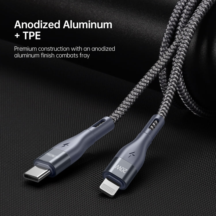 DUZZONA A1 PD 20W Type-C to 8 Pin Fast Charging Data Cable, Length:2m(Grey) - HoMEdemic™ 