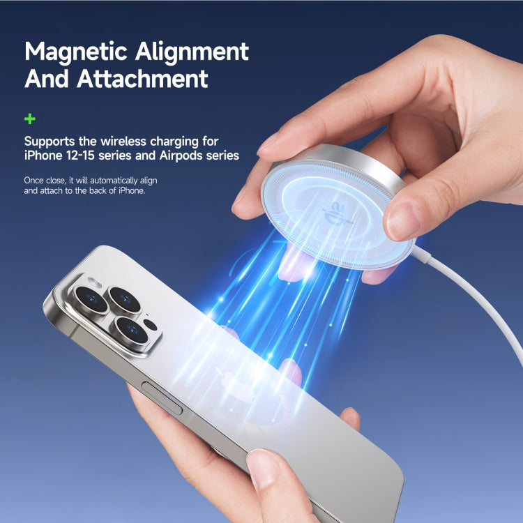 DUZZONA W18 15W Qi2 MagSafe Magnetic Suction Wireless Charger(White) - HoMEdemic™ 