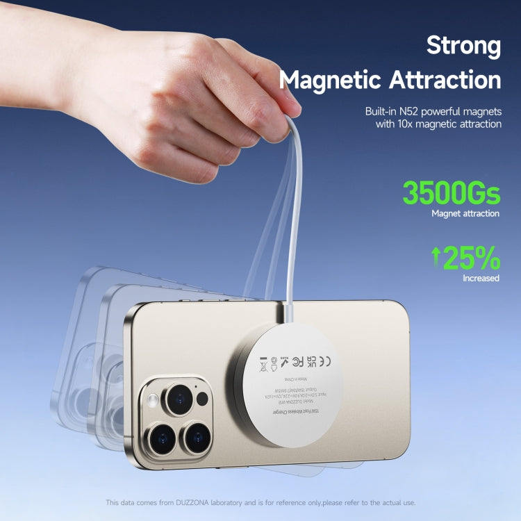 DUZZONA W18 15W Qi2 MagSafe Magnetic Suction Wireless Charger(White) - HoMEdemic™ 