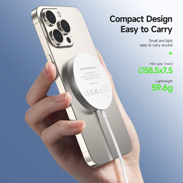 DUZZONA W18 15W Qi2 MagSafe Magnetic Suction Wireless Charger(White) - HoMEdemic™ 