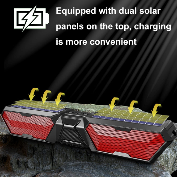DV-880 Dual Solar Wireless Bluetooth Speaker Outdoor Long Radio(Red) - HoMEdemic™ 
