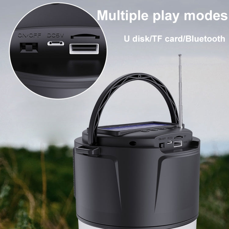 DV-V12 Outdoor Solar Camping Light FM Card Bluetooth Speaker(Blue) - HoMEdemic™ 