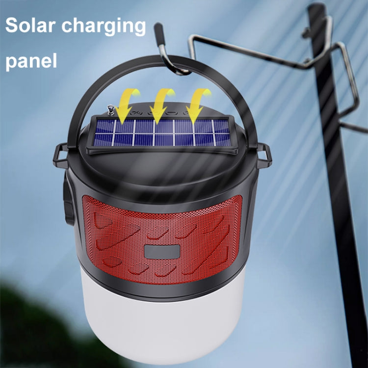 DV-V12 Outdoor Solar Camping Light FM Card Bluetooth Speaker(Red) - HoMEdemic™ 