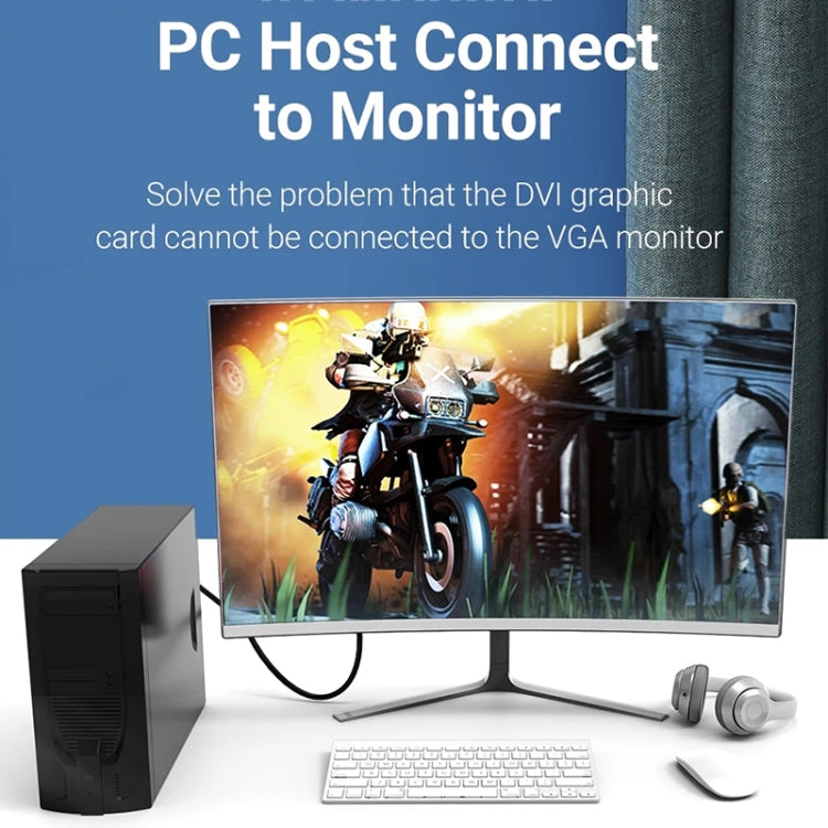 DVI to VGA Adapter Cable Computer Graphics Card Monitor Cable, Length: 2m - HoMEdemic™ 