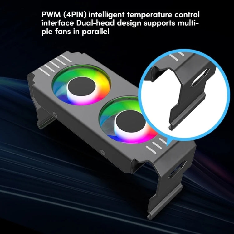 Desktop ARGB Memory Cooler PWM Temperature Control Dual Fan, For DDR / DDR2 / DDR3 / DDR4 / DDR5(Black) - HoMEdemic™ 
