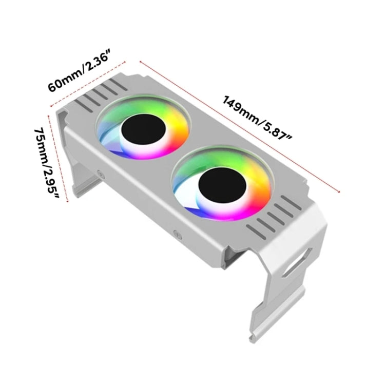 Desktop ARGB Memory Cooler PWM Temperature Control Dual Fan, For DDR / DDR2 / DDR3 / DDR4 / DDR5(White) - HoMEdemic™ 