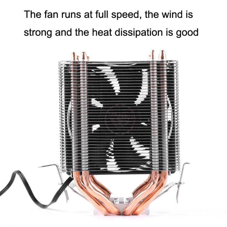 Desktop Computer Double Copper Tube CPU Radiator Super Quiet Color Light 3-pin Single Fan - HoMEdemic™ 