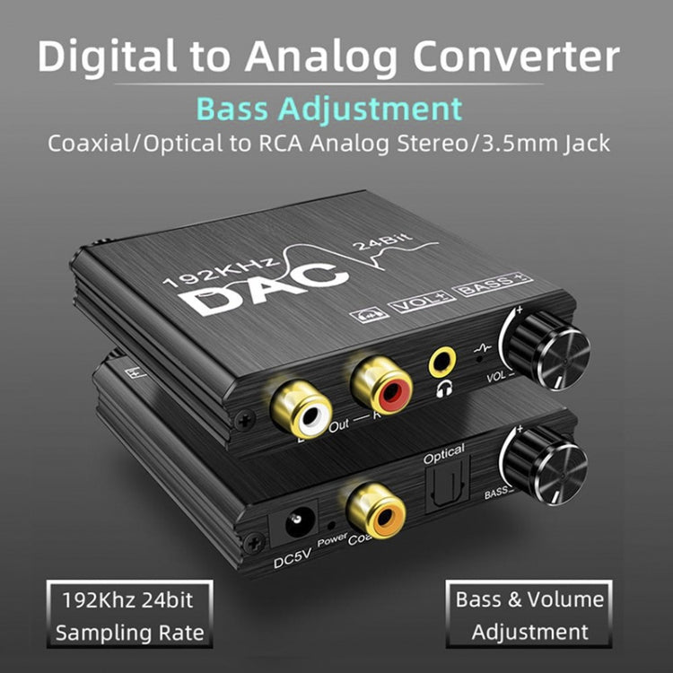 Digital To Analog Audio Converter Stereo Extractor DAC Amplifier Optical SPDIF 192Khz 24Bit - HoMEdemic™ 