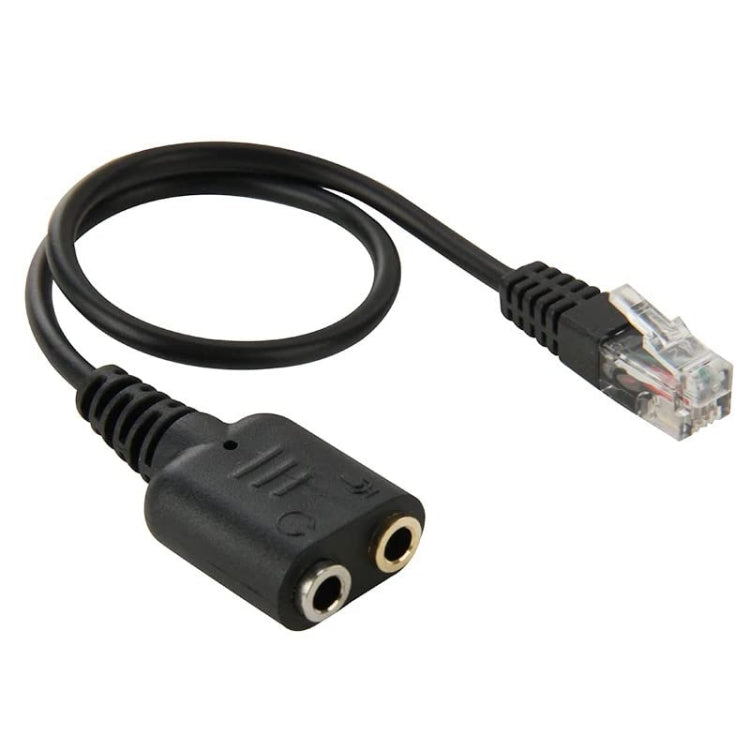 Dual 3.5mm Female to RJ9 PC / Mobile Phones Headset to Office Phone Adapter Convertor Cable, Length: 30cm - HoMEdemic™ 