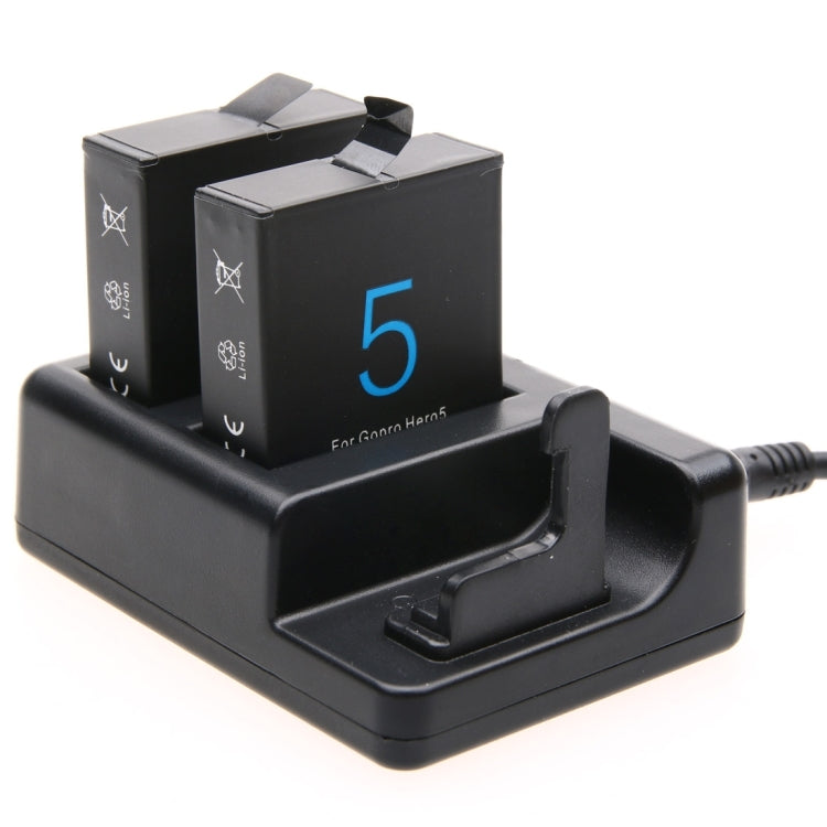 Dual Batteries Charger + Remote Control Charger with USB Cable for GoPro HERO7 Black /6 /5 (AHDBT-501), Batteries not included(Black) - HoMEdemic™ 