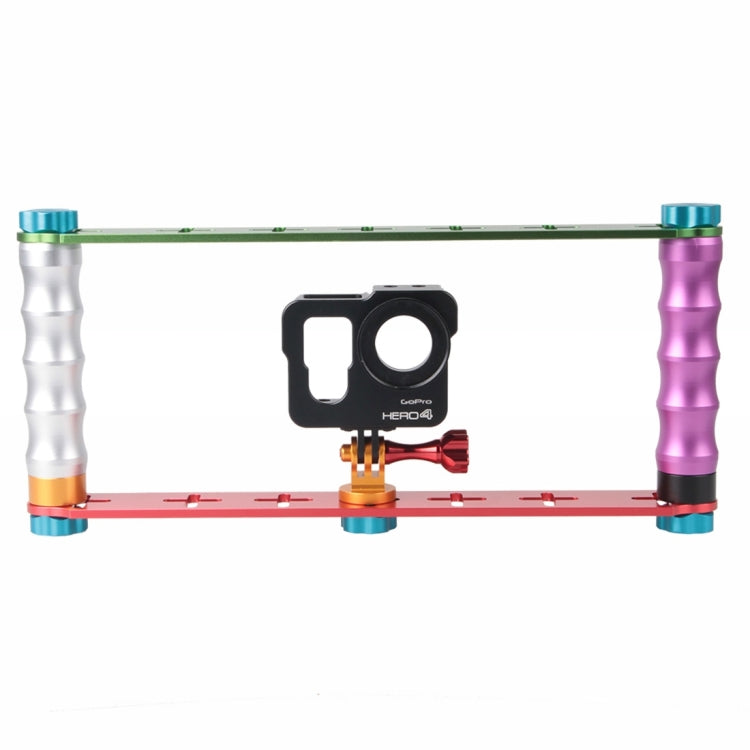 Dual Grip Handle Stabilizer Aluminum Mount Bracket for PULUZ Action Sports Cameras Jaws Flex Clamp Mount for GoPro, Insta360, DJI and Other Action Cameras - HoMEdemic™ 