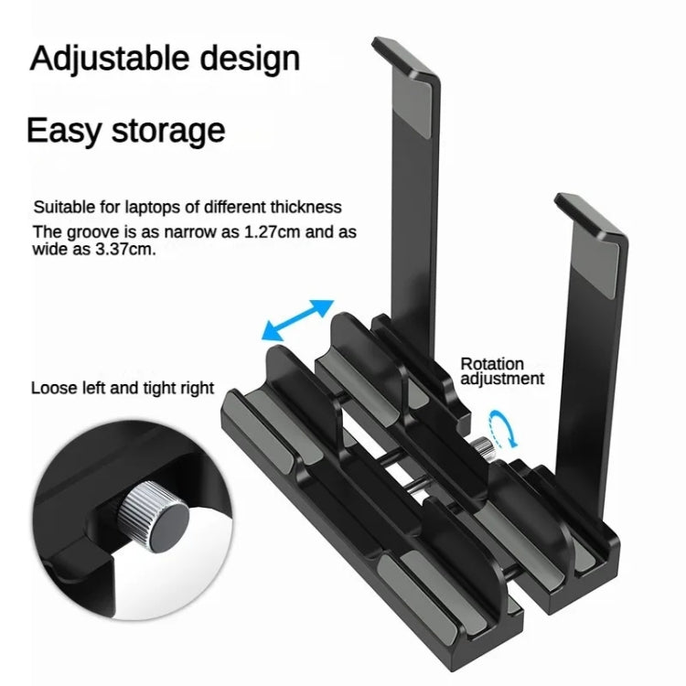 Dual-Purpose Laptop Vertical Stand Storage Rack Desktop Heightening Cooling Base(Black) - HoMEdemic™ 