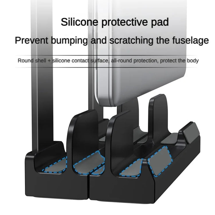 Dual-Purpose Laptop Vertical Stand Storage Rack Desktop Heightening Cooling Base(Black) - HoMEdemic™ 