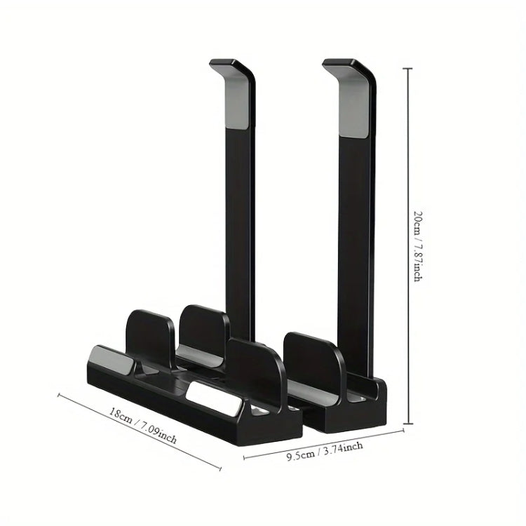Dual-Purpose Laptop Vertical Stand Storage Rack Desktop Heightening Cooling Base(Black) - HoMEdemic™ 