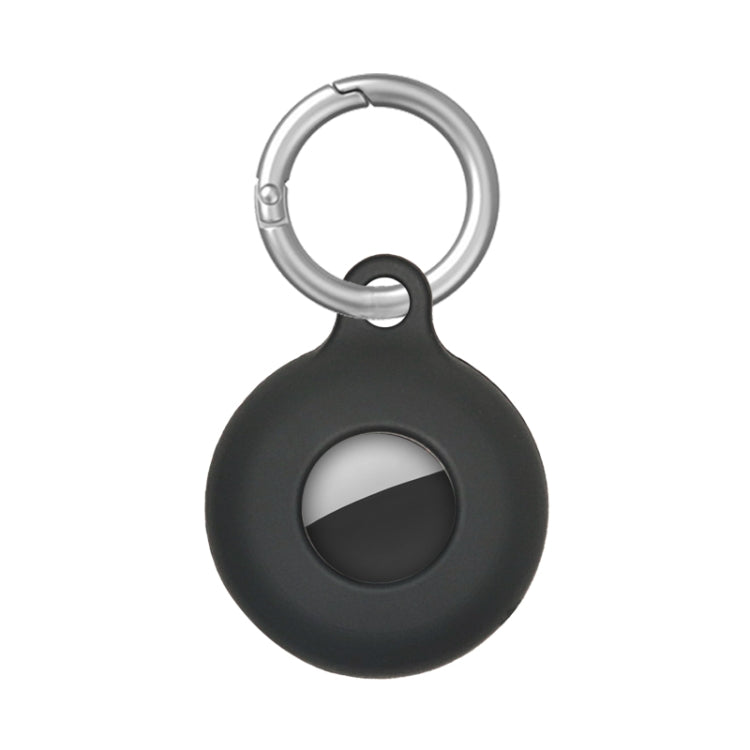 Dual-Side Hollow Anti-scratch Silicone Shockproof Protective Cover Case with Keychain Hook Loop For AirTag 2nd Gen / AirTag 1st Gen(Black) - HoMEdemic™ 