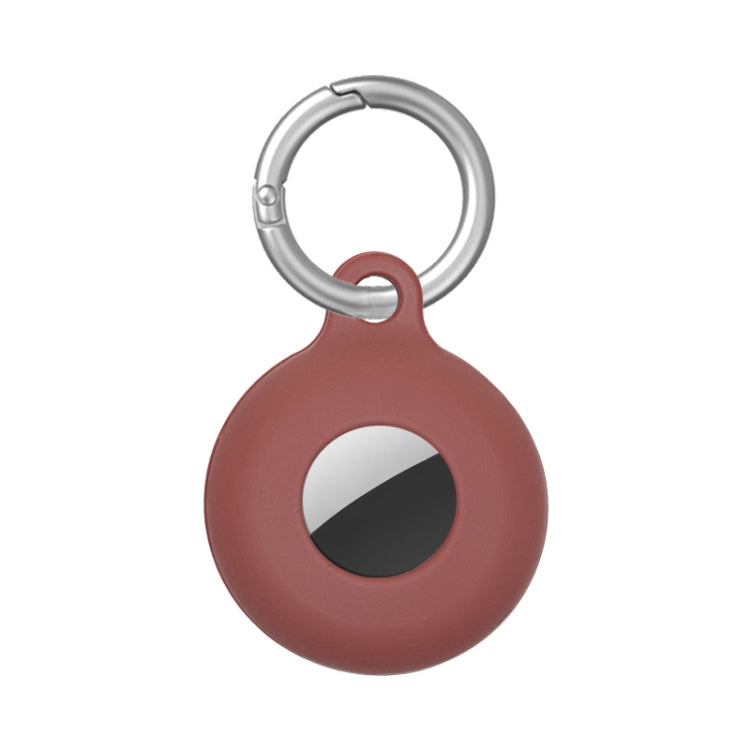Dual-Side Hollow Anti-scratch Silicone Shockproof Protective Cover Case with Keychain Hook Loop For AirTag 2nd Gen / AirTag 1st Gen(Brown) - HoMEdemic™ 