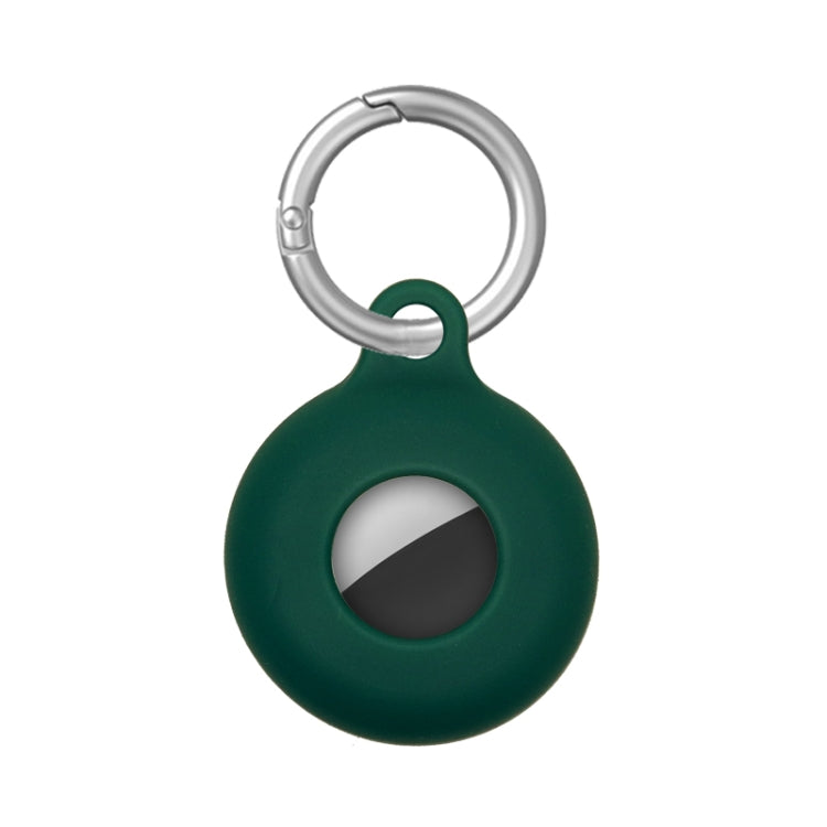Dual-Side Hollow Anti-scratch Silicone Shockproof Protective Cover Case with Keychain Hook Loop For AirTag 2nd Gen / AirTag 1st Gen(Deep Green) - HoMEdemic™ 